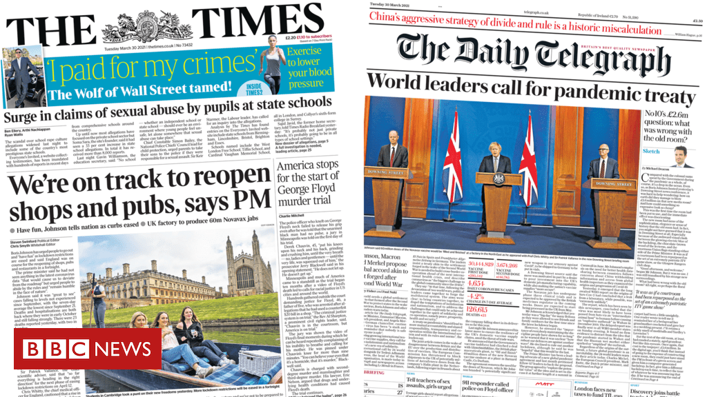 The Papers: England ‘on track’ to reopen and pandemic treaty plea