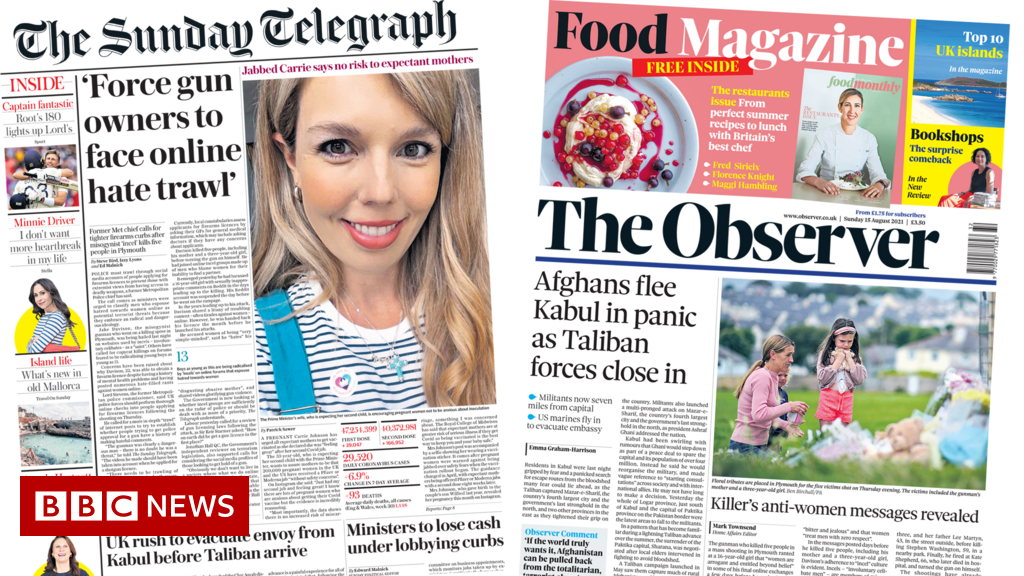 The papers: Gun owners ‘should face hate trawl’ and Afghans flee