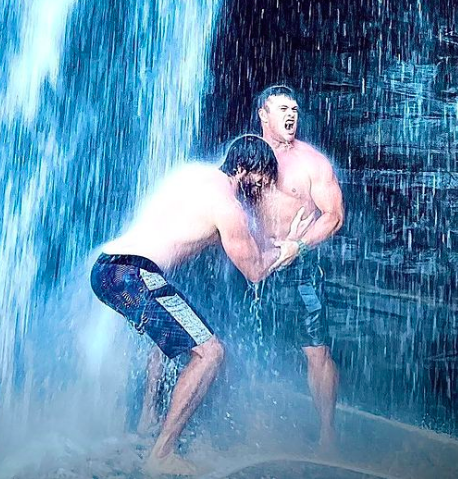 Here Are 2 Shirtless Hemsworth Brothers Under a Waterfall, Just FYI