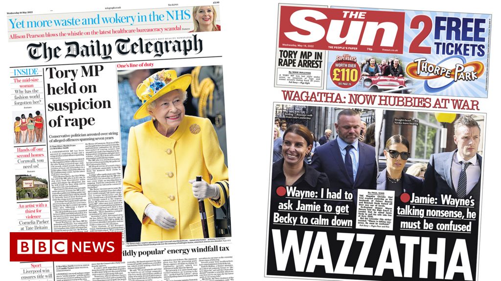 The Papers: Tory MP rape arrest and Wagatha husbands ‘at war’